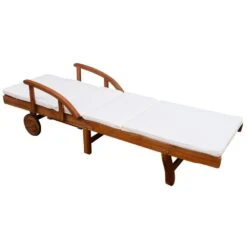 VIDAXL Chaise Longue Avec Coussin Bois D'acacia Solide -Boutique Jardin Extérieur 64535111b09813.07011622