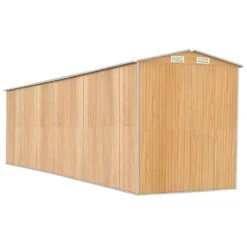 VIDAXL Abri De Jardin Marron Clair 192x772x223 Cm Acier Galvanisé -Boutique Jardin Extérieur 64558430cfec22.80656337