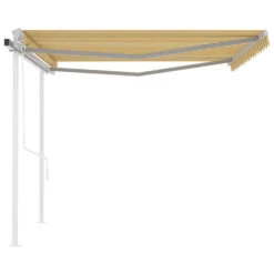 VIDAXL Auvent Rétractable Automatique Et Poteaux 4,5x3m Jaune Et Blanc 10 VIDAXL Auvent Rétractable Automatique Et Poteaux 4,5x3m Jaune Et Blanc -Boutique Jardin Extérieur 645657dcae04c1.00462128