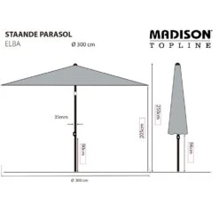 Madison Parasol Elba 300 Cm Taupe -Boutique Jardin Extérieur 645801da5a7780.36858503
