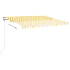 VIDAXL Auvent Rétractable Automatique 450x300 Cm Jaune Et Blanc -Boutique Jardin Extérieur 645a959f59ccc2.77401717
