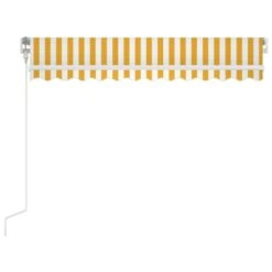 VIDAXL Auvent Rétractable Automatique 350x250 Cm Jaune Et Blanc -Boutique Jardin Extérieur 645a95bcddd281.88371548