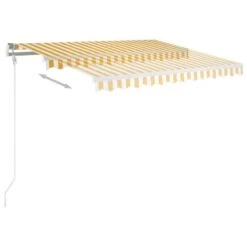 VIDAXL Auvent Rétractable Automatique 350x250 Cm Jaune Et Blanc -Boutique Jardin Extérieur 645a95bce17fb3.94952831