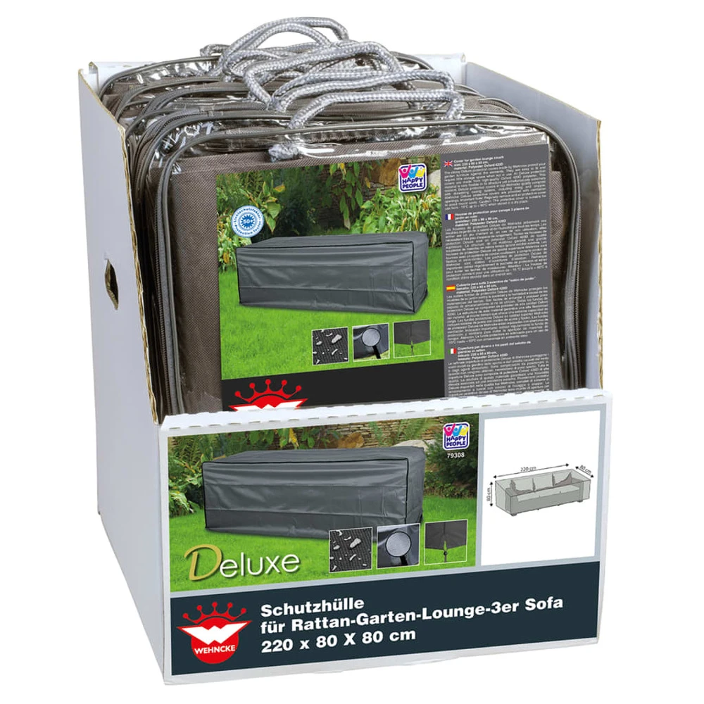 Happy People Housse Pour Salon De Jardin Deluxe 220x80x80 Cm Gris 6 Happy People Housse Pour Salon De Jardin Deluxe 220x80x80 Cm Gris – Image 6