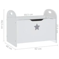 VIDAXL Banc De Rangement Pour Enfants Blanc 62x40x46,5 Cm Mdf -Boutique Jardin Extérieur 645a96bb78a8e8.94840308