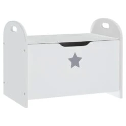 VIDAXL Banc De Rangement Pour Enfants Blanc 62x40x46,5 Cm Mdf