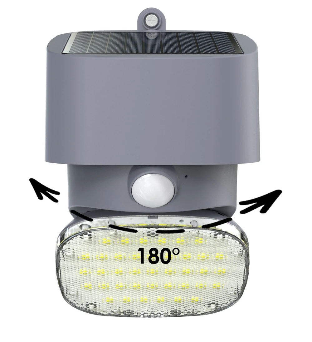 Applique Solaire Grise Anthracite éclairage Pivotant à 180° 3 Applique Solaire Grise Anthracite éclairage Pivotant à 180° – Image 3