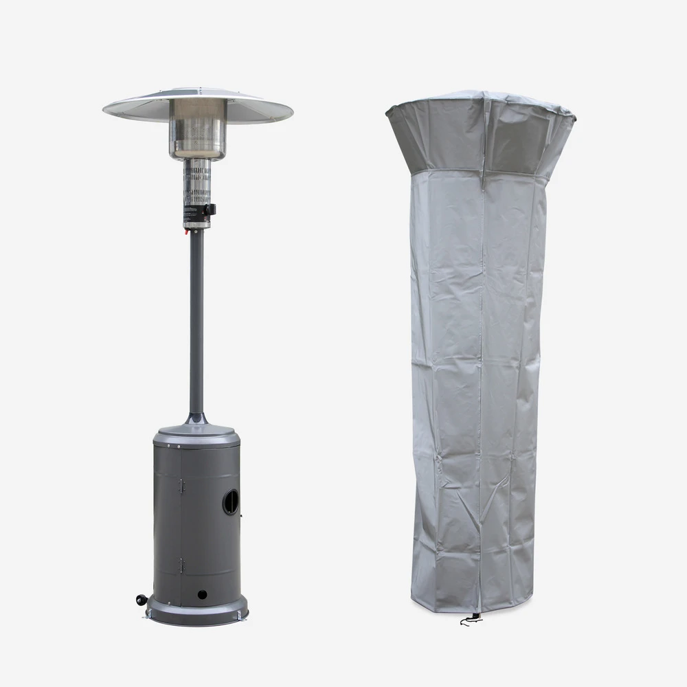 Chauffage D'extérieur Gaz 12.5kw - Finland - Parasol Chauffant Gris Réglable. Porte En Façade. Roulettes Et Housse 1 Chauffage D'extérieur Gaz 12.5kw - Finland - Parasol Chauffant Gris Réglable. Porte En Façade. Roulettes Et Housse