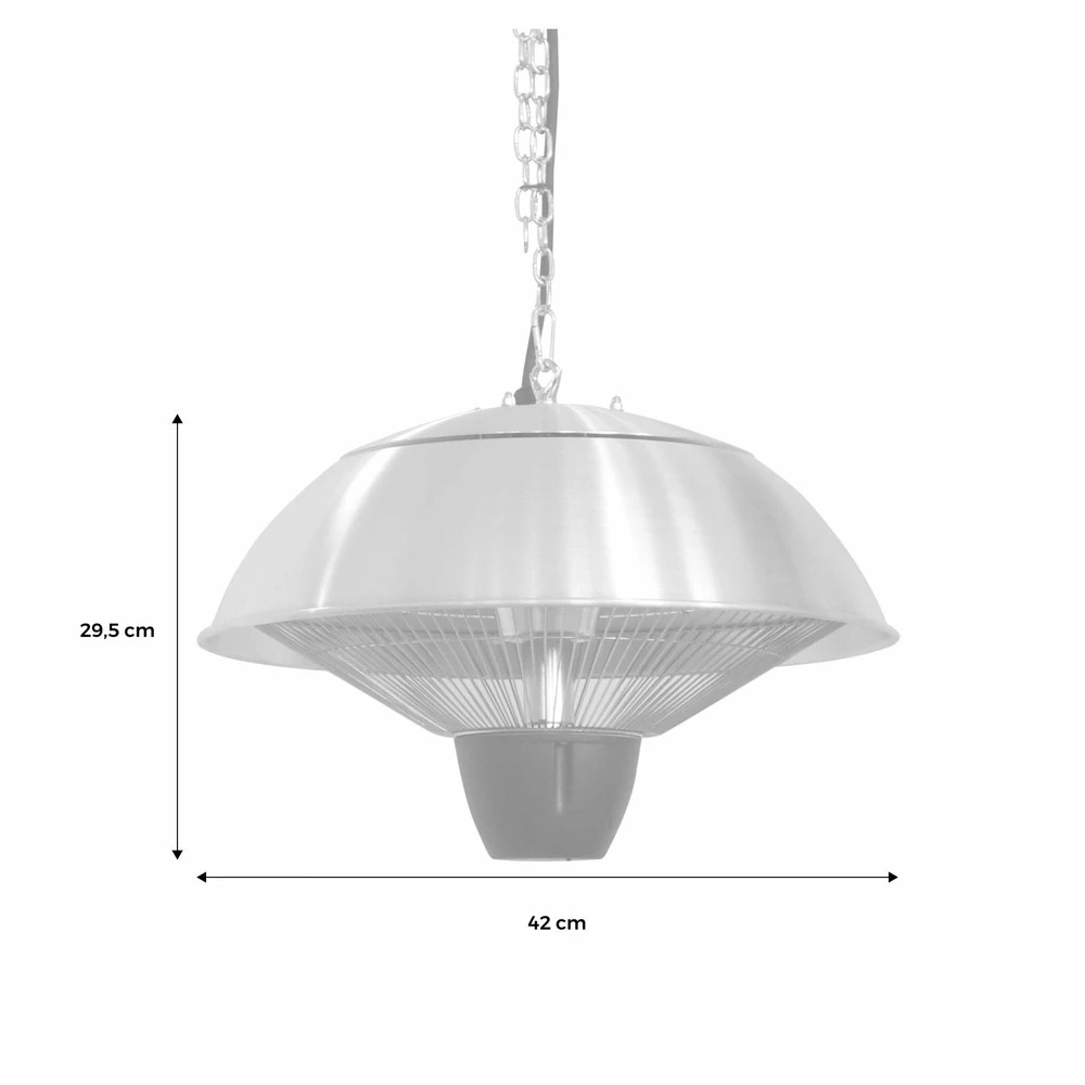 Parasol Chauffant électrique Suspendu 1500w – Oslo – Chauffage D’extérieur Type Halogène. Kit De Suspension Inclus (chaîne Et 5 Parasol Chauffant électrique Suspendu 1500w – Oslo – Chauffage D’extérieur Type Halogène. Kit De Suspension Inclus (chaîne Et – Image 5