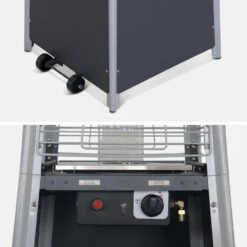 Lot De 2 Chauffages D'extérieur - Sweden - Parasols Chauffants Gaz Pyramide. Design. Véritable Flamme. Roulettes Incluses -Boutique Jardin Extérieur 645b909375d329.12057048