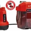 Einhell Pompe D’évacuation Eaux Claires Sans Fil Ge-sp 18 Li - Capacité 5000 L/h - Profondeur D'immersion 4 M - Sans Batterie