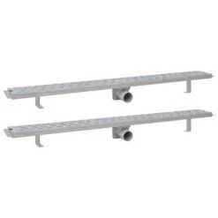 VIDAXL Drain De Douche Linéaire 2pcs Ligne 1030x140mm Acier Inoxydable