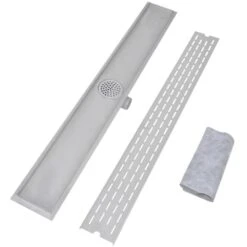 VIDAXL Drain De Douche Linéaire 2pcs Ligne 1030x140mm Acier Inoxydable -Boutique Jardin Extérieur 645d59d554b111.80449549