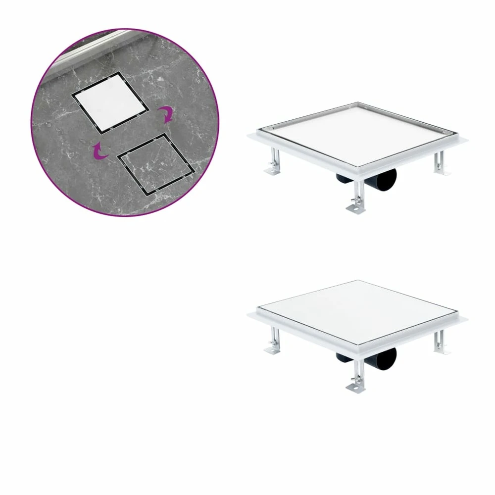 VIDAXL Drain De Douche Avec Couvercle 2 En 1 28x28 Cm Acier Inoxydable 1 VIDAXL Drain De Douche Avec Couvercle 2 En 1 28x28 Cm Acier Inoxydable