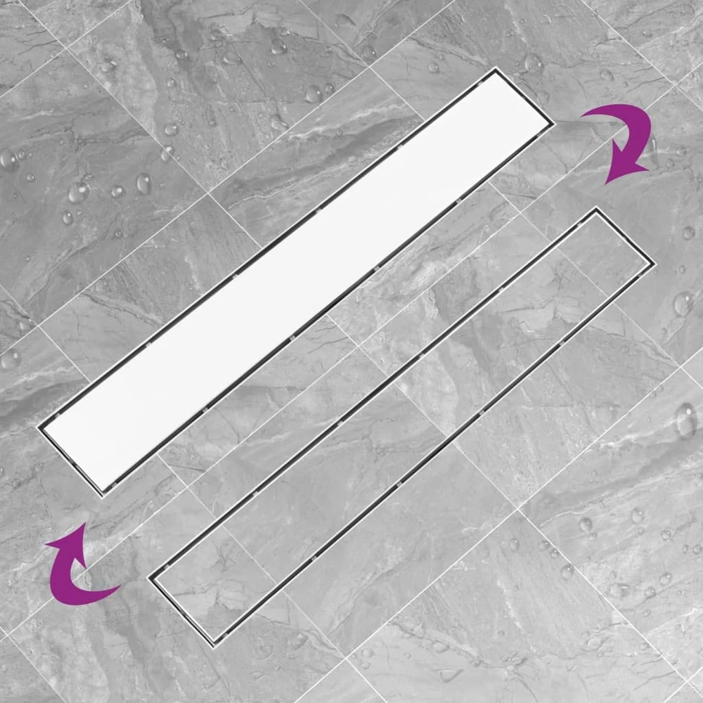 VIDAXL Drain De Douche Avec Couvercle 2 En 1 83x14 Cm Acier Inoxydable 3 VIDAXL Drain De Douche Avec Couvercle 2 En 1 83x14 Cm Acier Inoxydable – Image 3