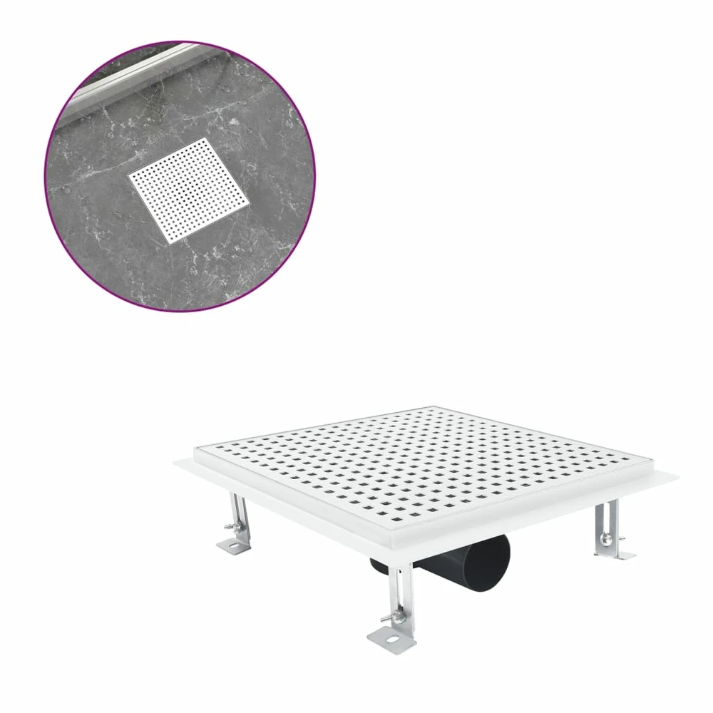 VIDAXL Drain De Douche 28x28 Cm Acier Inoxydable 1 VIDAXL Drain De Douche 28x28 Cm Acier Inoxydable