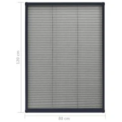 VIDAXL Moustiquaire Plissée Pour Fenêtre Aluminium Anthracite 80x120cm 13 VIDAXL Moustiquaire Plissée Pour Fenêtre Aluminium Anthracite 80x120cm -Boutique Jardin Extérieur 645d5a53258405.98157807