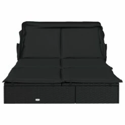 VIDAXL Transat 2 Places Avec Toit Pliable Noir 213x118x97 Cm 12 VIDAXL Transat 2 Places Avec Toit Pliable Noir 213x118x97 Cm -Boutique Jardin Extérieur 645ecf055e5cc4.77577639