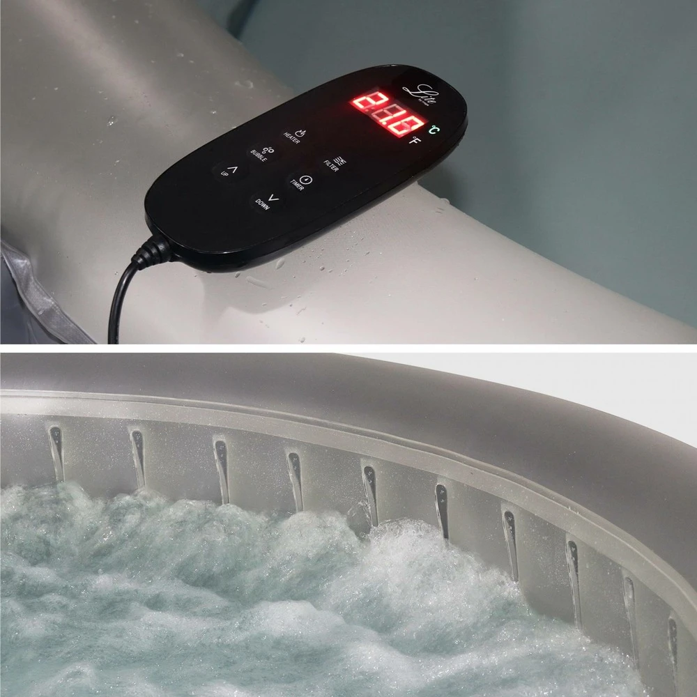 Spa Mspa Gonflable Rond – Glow 6 Gris - Spa Gonflable 6 Personnes Rond Avec Bande Led Intérieure. Système Anti-gel. Désinfection 5 Spa Mspa Gonflable Rond – Glow 6 Gris - Spa Gonflable 6 Personnes Rond Avec Bande Led Intérieure. Système Anti-gel. Désinfection – Image 5