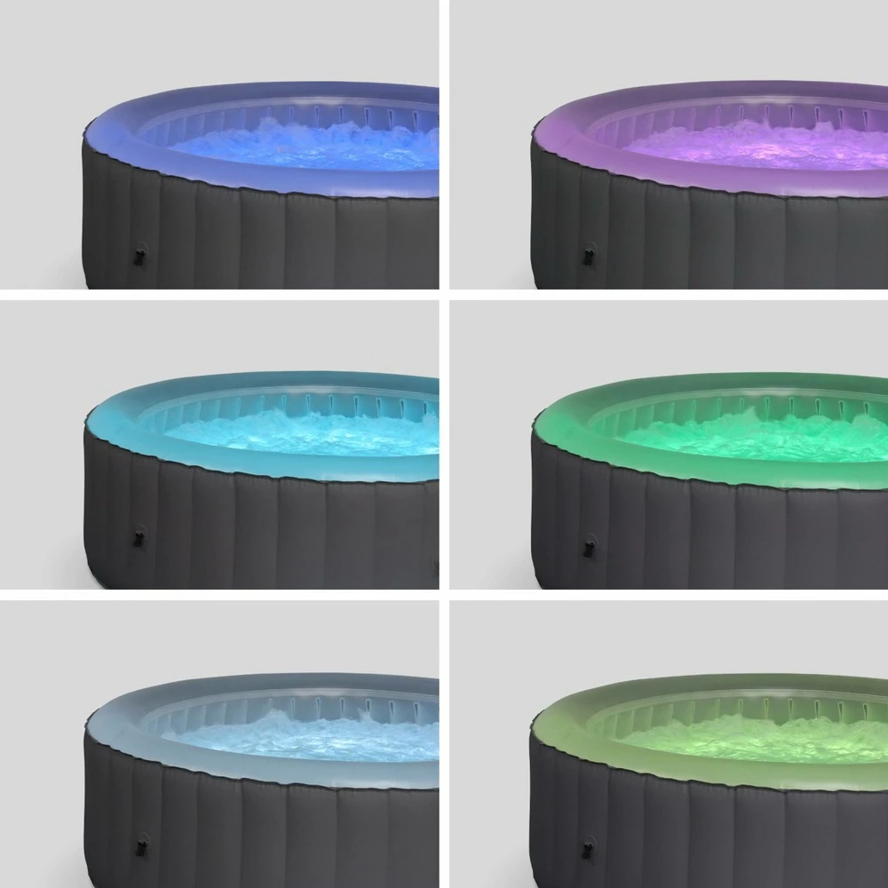 Spa Mspa Gonflable Rond – Glow 6 Gris - Spa Gonflable 6 Personnes Rond Avec Bande Led Intérieure. Système Anti-gel. Désinfection 4 Spa Mspa Gonflable Rond – Glow 6 Gris - Spa Gonflable 6 Personnes Rond Avec Bande Led Intérieure. Système Anti-gel. Désinfection – Image 4