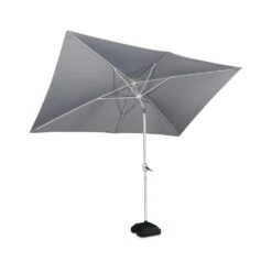 Parasol Wissant. 2x3m. Couleur Gris. Mât Central. Aluminium Anodisé Orientable. Manivelle D'ouverture -Boutique Jardin Extérieur 64627e3eaf83f6.52291027