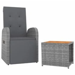 VIDAXL Ensemble De Salon De Jardin 2 Pcs Gris Poly Rotin Et Acacia 9 VIDAXL Ensemble De Salon De Jardin 2 Pcs Gris Poly Rotin Et Acacia -Boutique Jardin Extérieur 646d143d506957.85723283