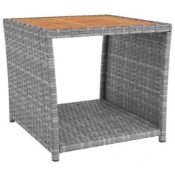 VIDAXL Ensemble De Salon De Jardin 2 Pcs Gris Poly Rotin Et Acacia 11 VIDAXL Ensemble De Salon De Jardin 2 Pcs Gris Poly Rotin Et Acacia -Boutique Jardin Extérieur 646d1440599d43.00542971