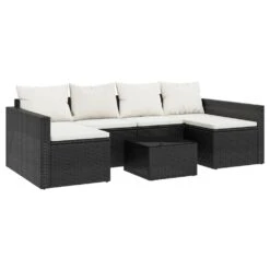 VIDAXL Salon De Jardin 2 Pcs Avec Coussins Noir Résine Tressée