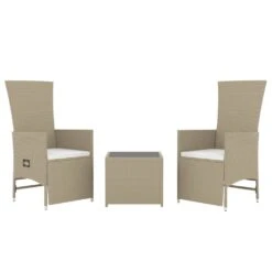 VIDAXL Ensemble De Salon De Jardin 3 Pcs Beige Poly Rotin Et Acier -Boutique Jardin Extérieur 646d14952ea213.77912271