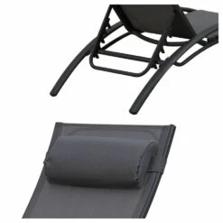 Baisao - Bain De Soleil Courbé Textilène Aluminium - Inclinable - Coussin De Tête - Léger Et Confortable - Gris/gris Anthracite - X2 7 Baisao - Bain De Soleil Courbé Textilène Aluminium - Inclinable - Coussin De Tête - Léger Et Confortable - Gris/gris Anthracite - X2 -Boutique Jardin Extérieur 646d14a26381c9.39964995