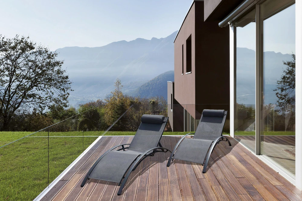 Baisao - Bain De Soleil Courbé Textilène Aluminium - Inclinable - Coussin De Tête - Léger Et Confortable - Gris/gris Anthracite - X2 4 Baisao - Bain De Soleil Courbé Textilène Aluminium - Inclinable - Coussin De Tête - Léger Et Confortable - Gris/gris Anthracite - X2 – Image 4