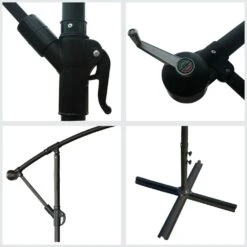 Oahu - Parasol Déporté Rond Diamètre 3 Mètres - Acier - Housse De Rangement - Protection Uv - Ouverture Facile -Boutique Jardin Extérieur 646f550b328757.98242942