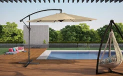 Oahu - Parasol Déporté Rond Diamètre 3 Mètres - Acier - Housse De Rangement - Protection Uv - Ouverture Facile -Boutique Jardin Extérieur 646f550b7400e7.83478795