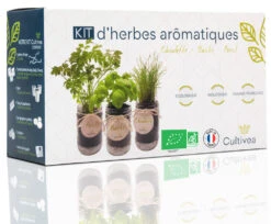 Cultivea Kit Prêt à Pousser D’herbes Aromatiques - Jardin Potager D’intérieur - (ciboulette, Basilic Persil)