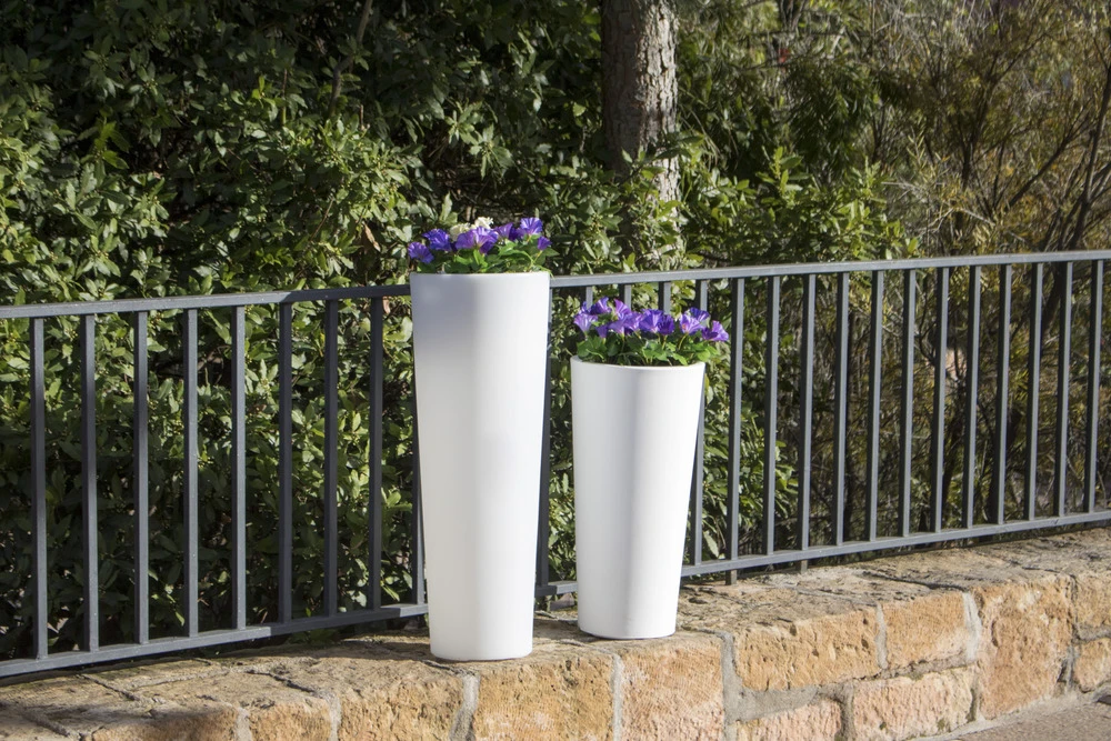 Pot De Fleurs Ficus 80 ø29x79cm - Blanc 4 Pot De Fleurs Ficus 80 ø29x79cm - Blanc – Image 4