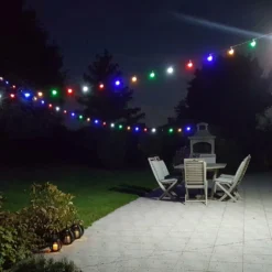 Guirlande Guinguette B22 Blanc Chaud - 10m - 10 Ampoules Interchangeables - Ip44 - Chromex -Boutique Jardin Extérieur 647890712daa12.37698107