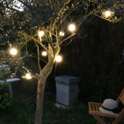 Guirlande Guinguette B22 Blanc Chaud - 10m - 10 Ampoules Interchangeables - Ip44 - Chromex -Boutique Jardin Extérieur 647890713e6c55.50177395