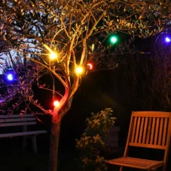 Guirlande Guinguette B22 Blanc Chaud - 10m - 10 Ampoules Interchangeables - Ip44 - Chromex -Boutique Jardin Extérieur 647890715342e1.69008085