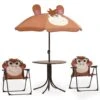 VIDAXL Petit Salon De Jardin Pour Enfant Avec Parasol Singe Rigolo