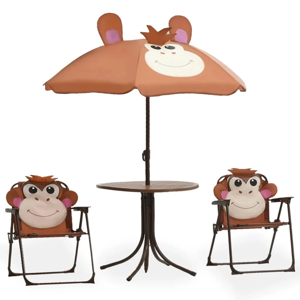 VIDAXL Petit Salon De Jardin Pour Enfant Avec Parasol Singe Rigolo 1 VIDAXL Petit Salon De Jardin Pour Enfant Avec Parasol Singe Rigolo