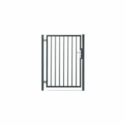 Portillon Barreaudé Acier Galvanisé Passage 1m Gris Anthracite H 1m20