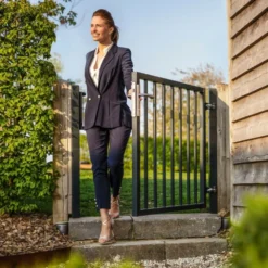 Portillon Barreaudé Acier Galvanisé Passage 1m Gris Anthracite H 1m20 -Boutique Jardin Extérieur 64793f59878091.41909881