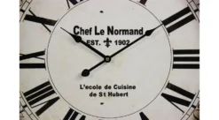 Horloge Ancienne Murale Chef Le Normand Métal Noir 62cm - Blanc -Boutique Jardin Extérieur 6479de37e48820.69126590