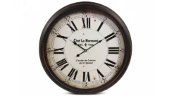 Horloge Ancienne Murale Chef Le Normand Métal Noir 62cm - Blanc