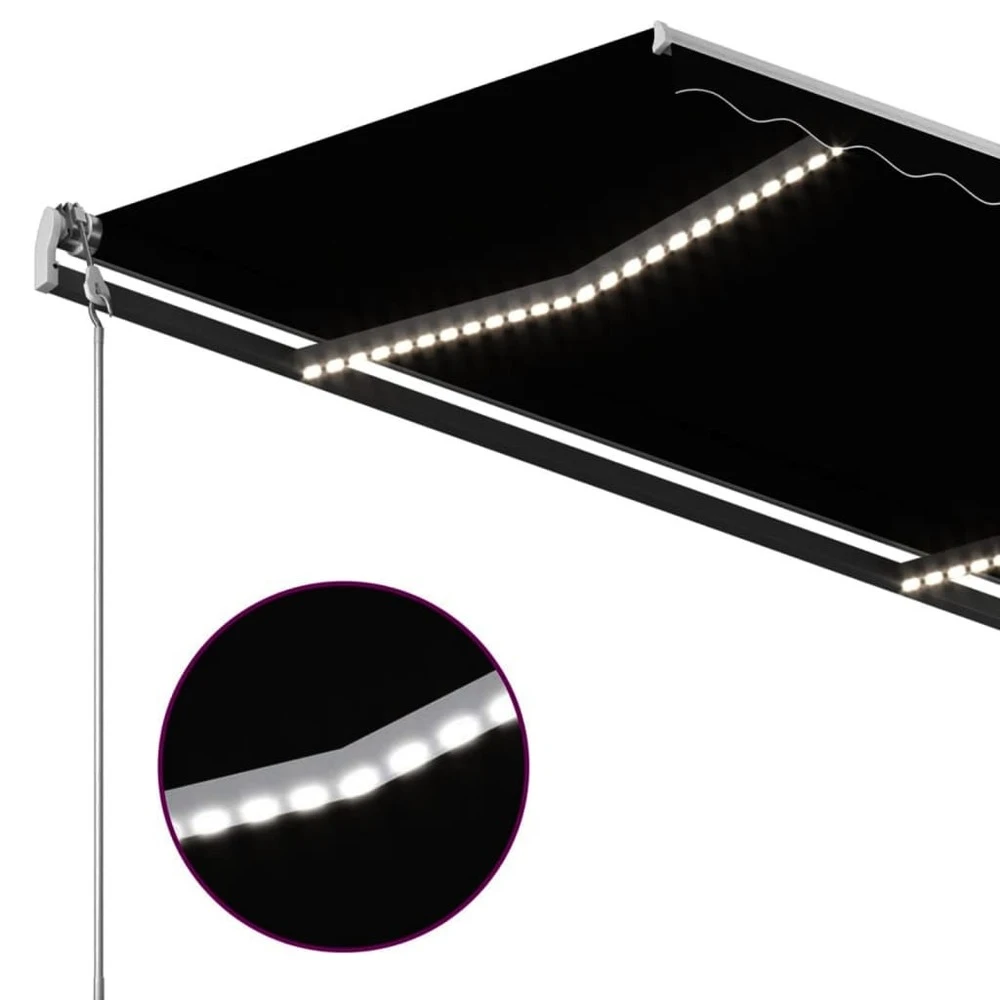 VIDAXL Auvent Automatique Et Capteur De Vent Et Led 4,5x3 M Anthracite 7 VIDAXL Auvent Automatique Et Capteur De Vent Et Led 4,5x3 M Anthracite – Image 7