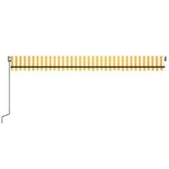 VIDAXL Auvent Automatique Capteur De Vent Led 600x350cm Jaune Et Blanc -Boutique Jardin Extérieur 6480d1dbde2958.94256267