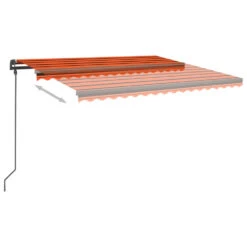 VIDAXL Auvent Automatique Capteur De Vent Led 4,5x3,5 M Orange Marron -Boutique Jardin Extérieur 6480d1e1d2ba71.69677164