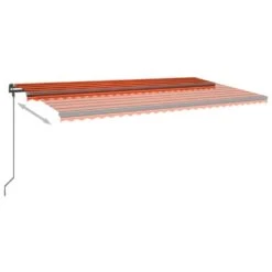 VIDAXL Auvent Automatique Capteur De Vent Et Led 6x3,5 M Orange Marron -Boutique Jardin Extérieur 6480d1ea2caf75.87257039