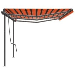 VIDAXL Auvent Automatique Capteur De Vent Et Led 6x3,5 M Orange Marron -Boutique Jardin Extérieur 6480d1ea2f95e4.17138494