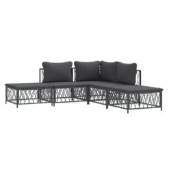 VIDAXL Salon De Jardin Avec Coussins 5 Pcs Anthracite Acier -Boutique Jardin Extérieur 6480d28c03f058.74643765